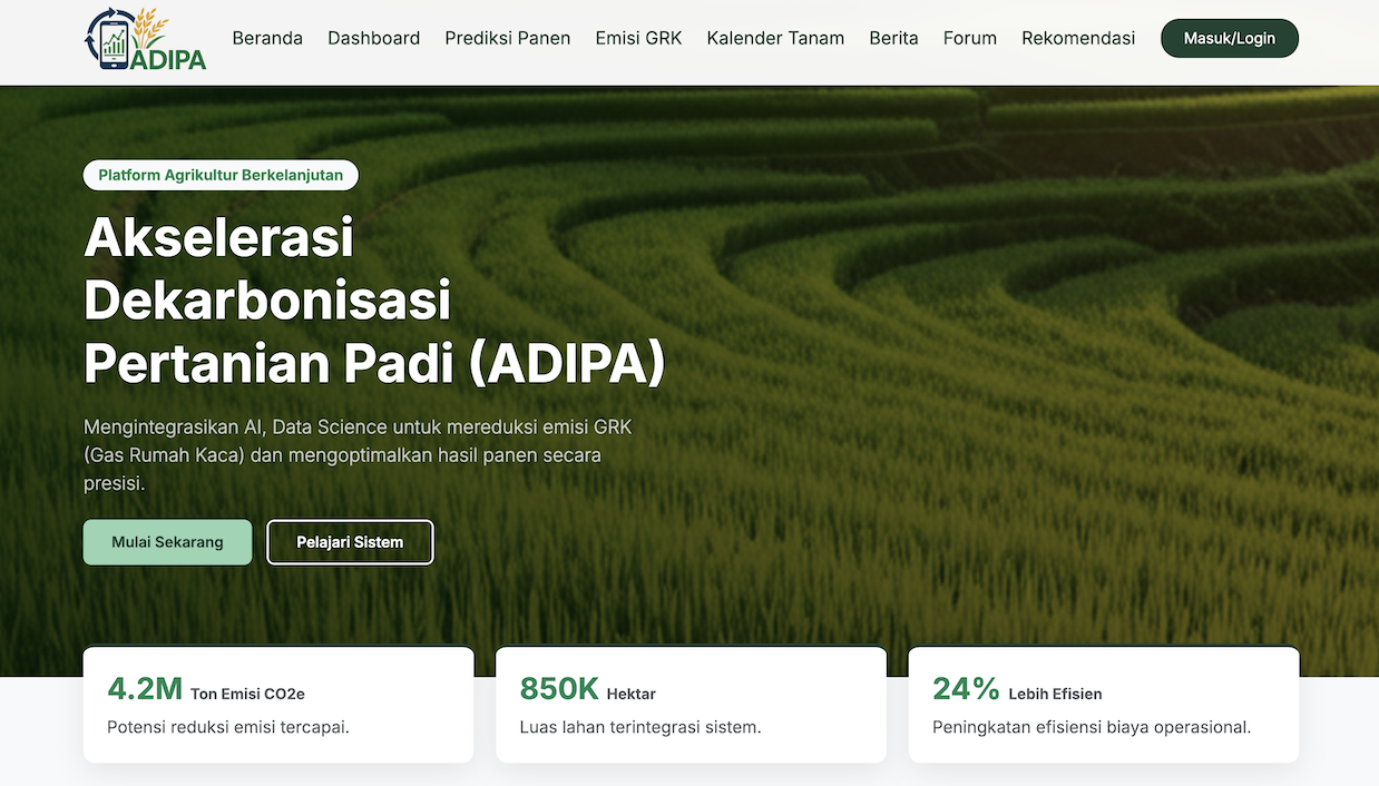 ADIPA (Akselerasi Dekarbonisasi Pertanian Padi)
